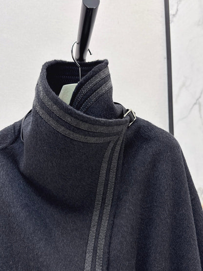 25 New handmade double-sided nylon cashmere long coat