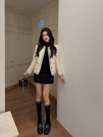 25 New woven woolen woolen woolen coat