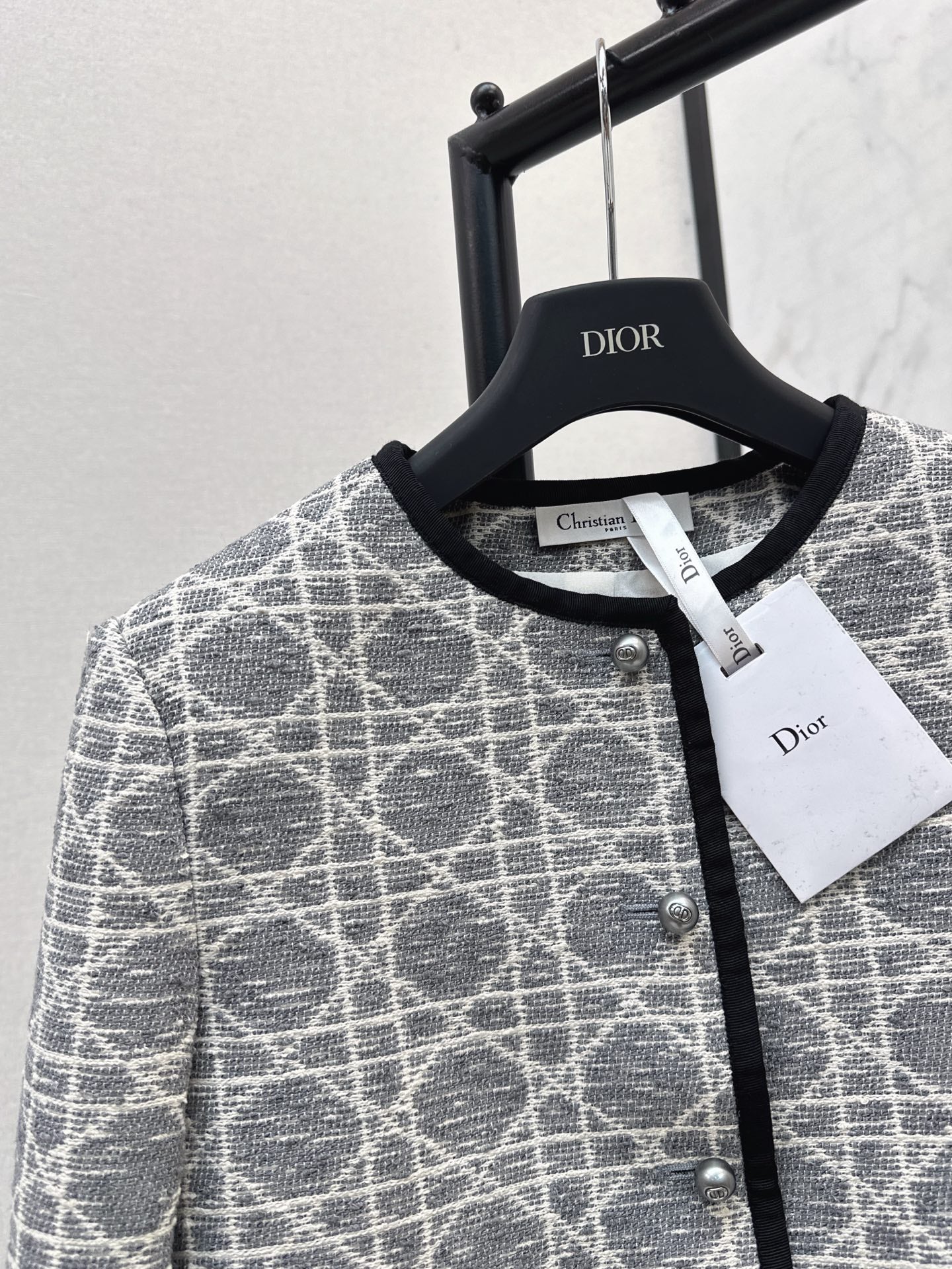 25 New limited edition rattan plaid round neck jacket