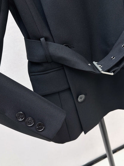 25 New slanted buckle waistband suit jacket