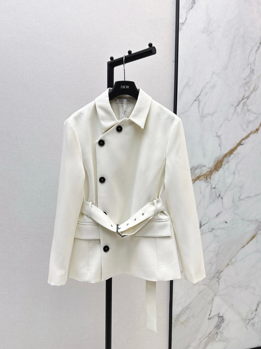 25 New slanted buckle waistband suit jacket