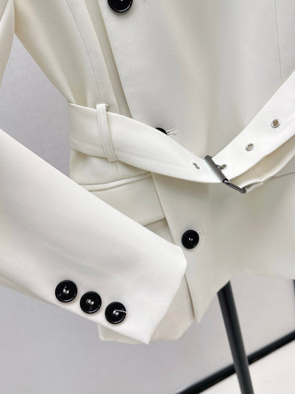 25 New slanted buckle waistband suit jacket