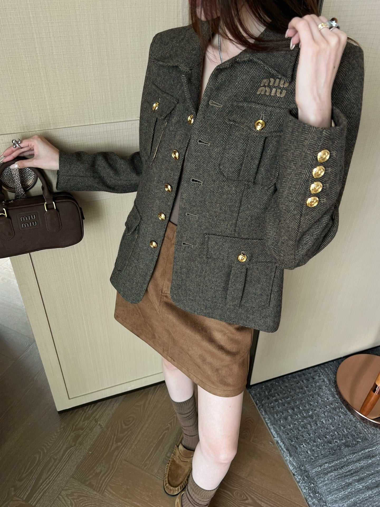 25 New wool collar jacket