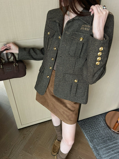 25 New wool collar jacket