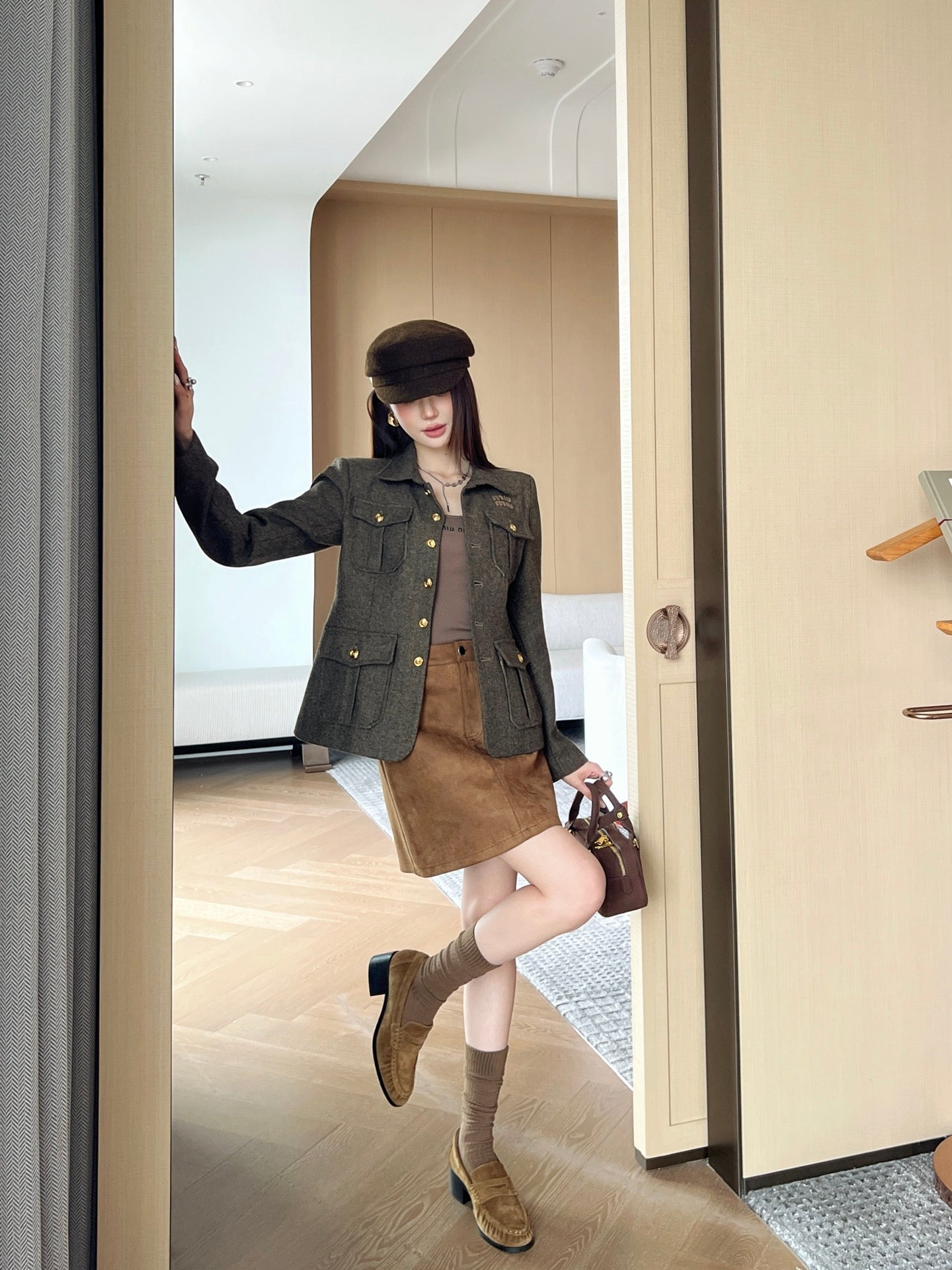 25 New wool collar jacket