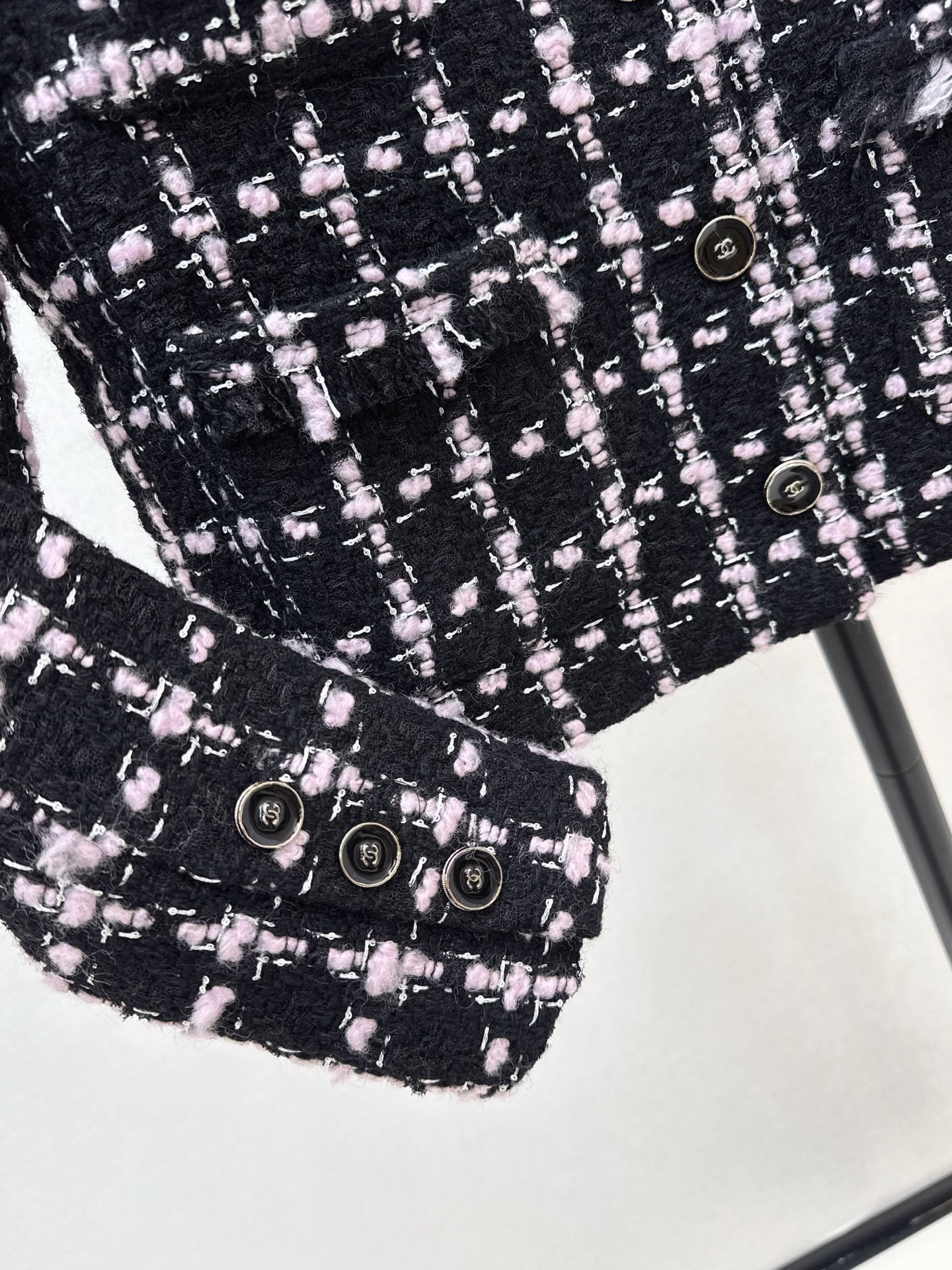 25 New style positioning plaid woven short jacket + A-line skirt set