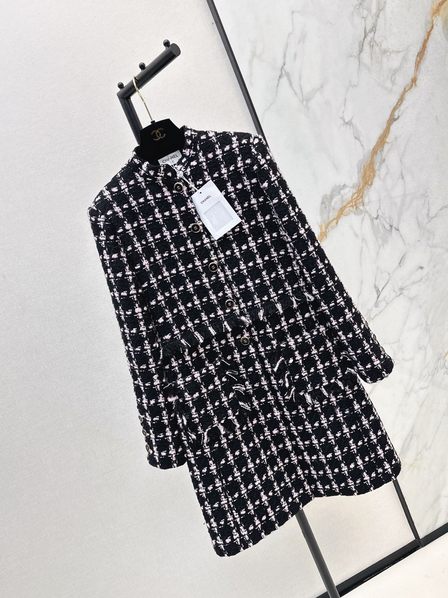 25 New Positioning Plaid Woven Long Dress