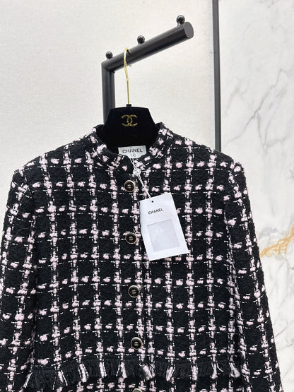 25 New Positioning Plaid Woven Long Dress