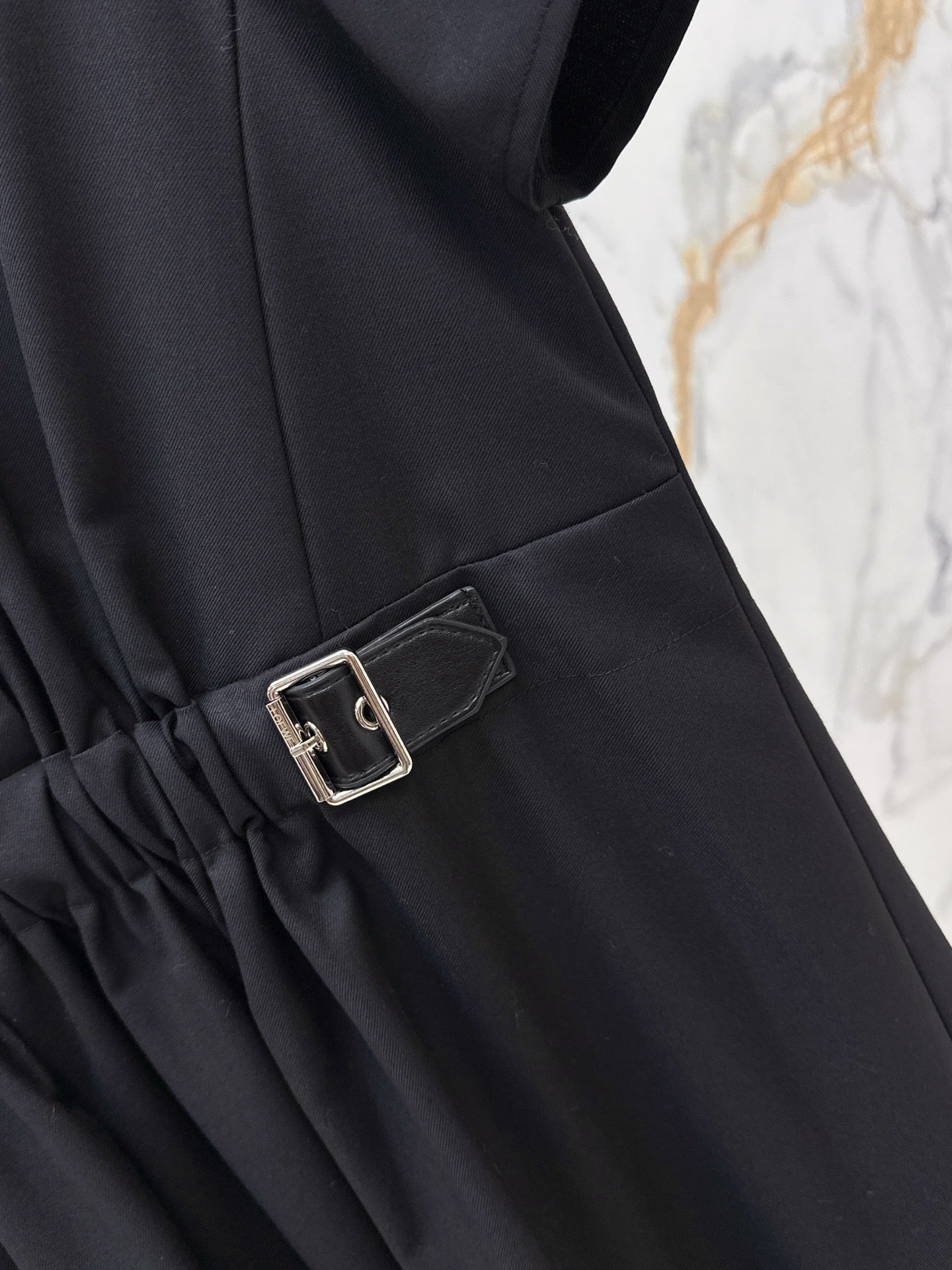 25 Lapel Leather Button Shirt Dress