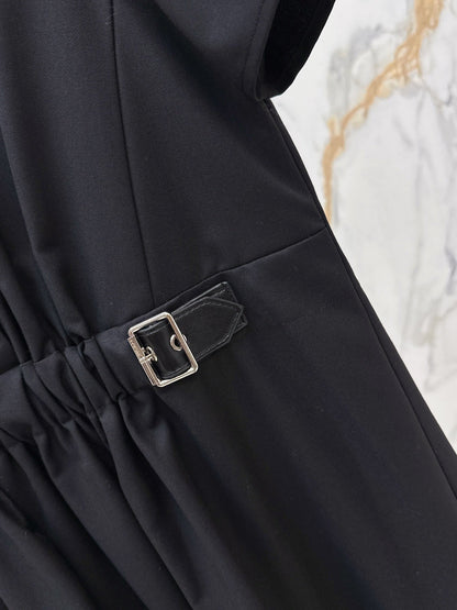 25 Lapel Leather Button Shirt Dress