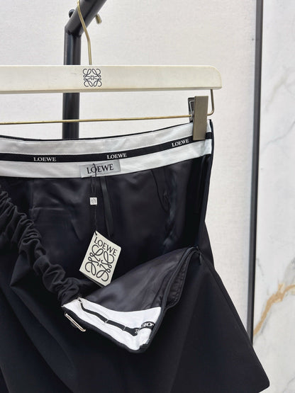 25 New leather buckle elastic pleated high waist skirt(wine red/BLACK)