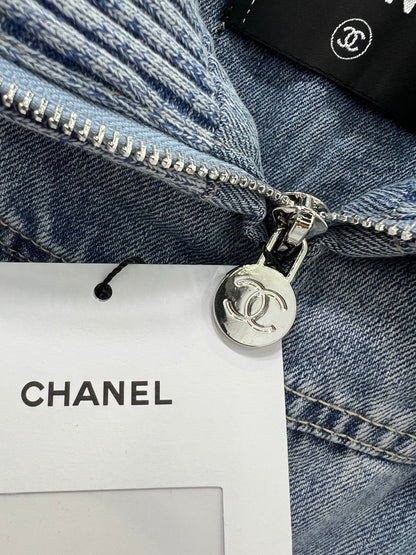 Letter Heart Embroidered Denim Jacket