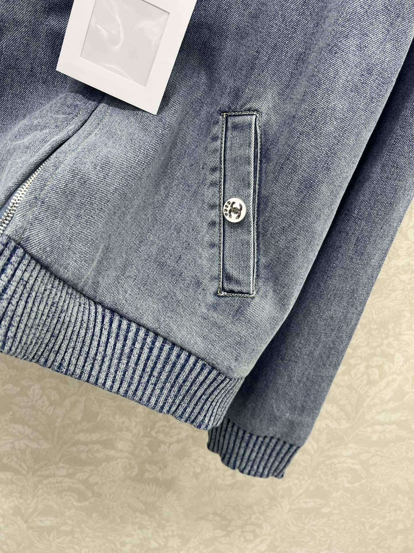 Letter Heart Embroidered Denim Jacket