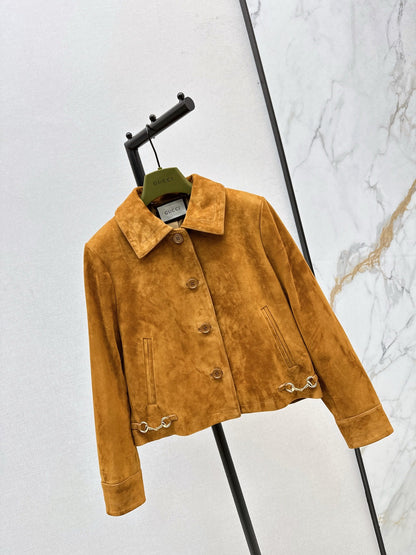 New Suede Lapel Leather Jacket