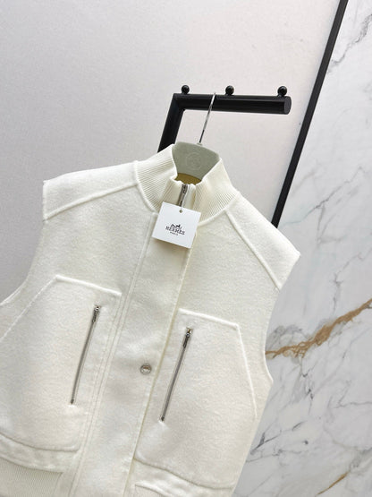 Wool double-faced vest jacket