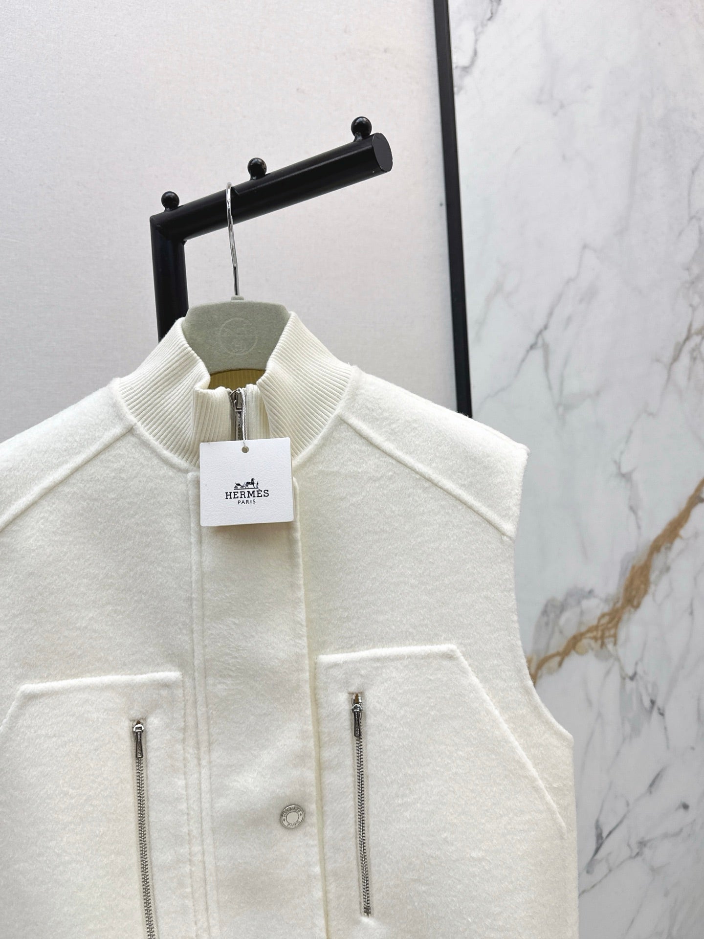 Wool double-faced vest jacket