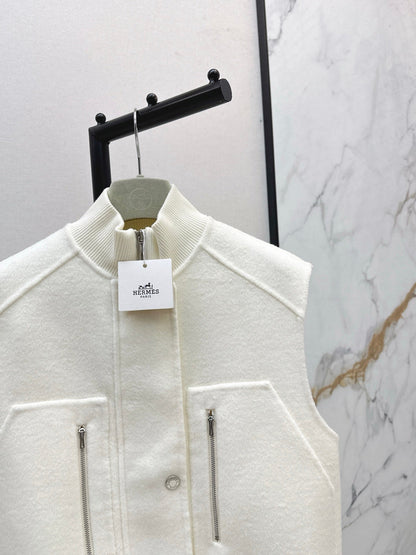 Wool double-faced vest jacket