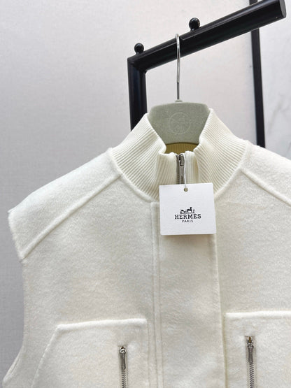 Wool double-faced vest jacket