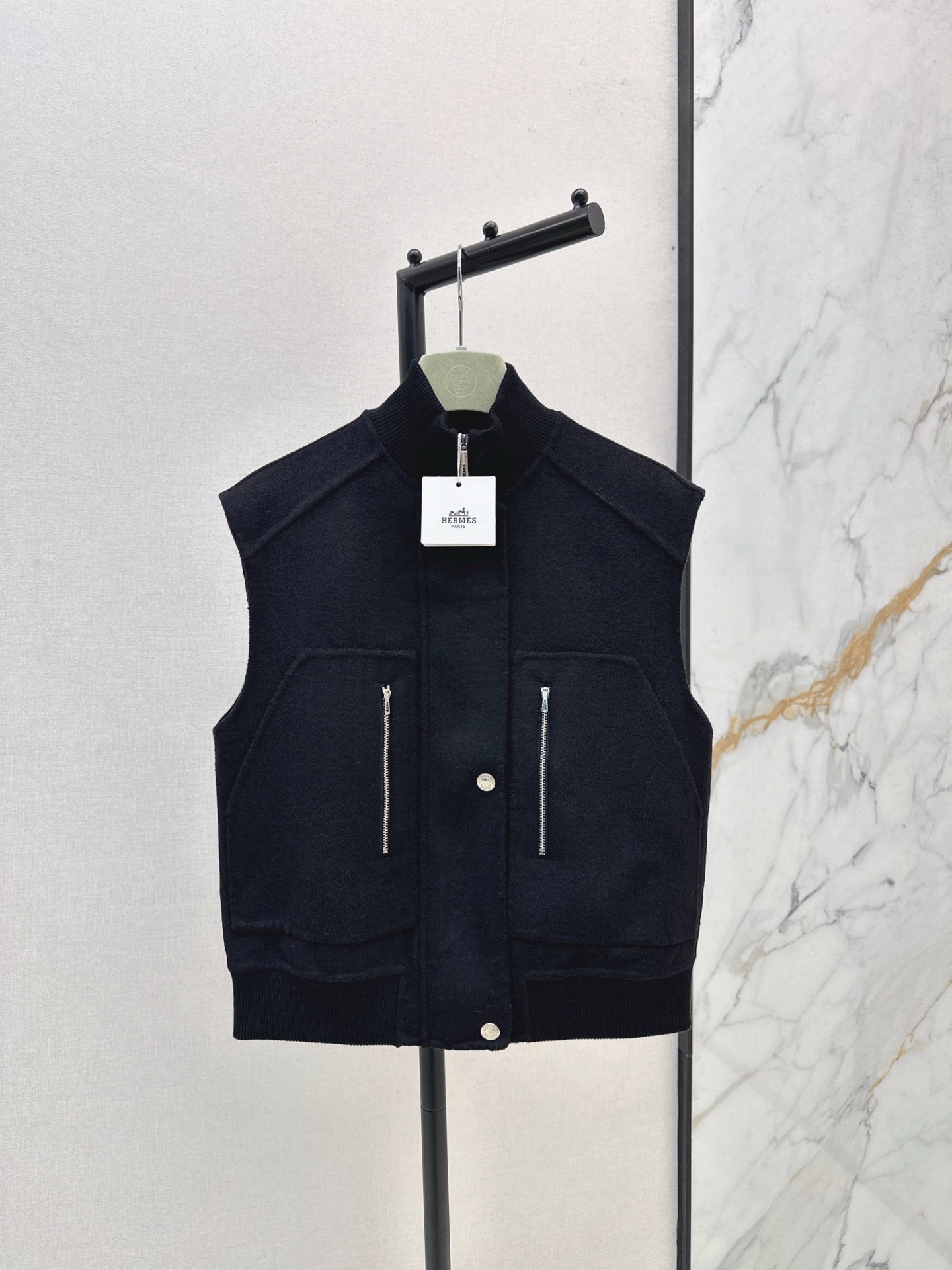 Wool double-faced vest jacket