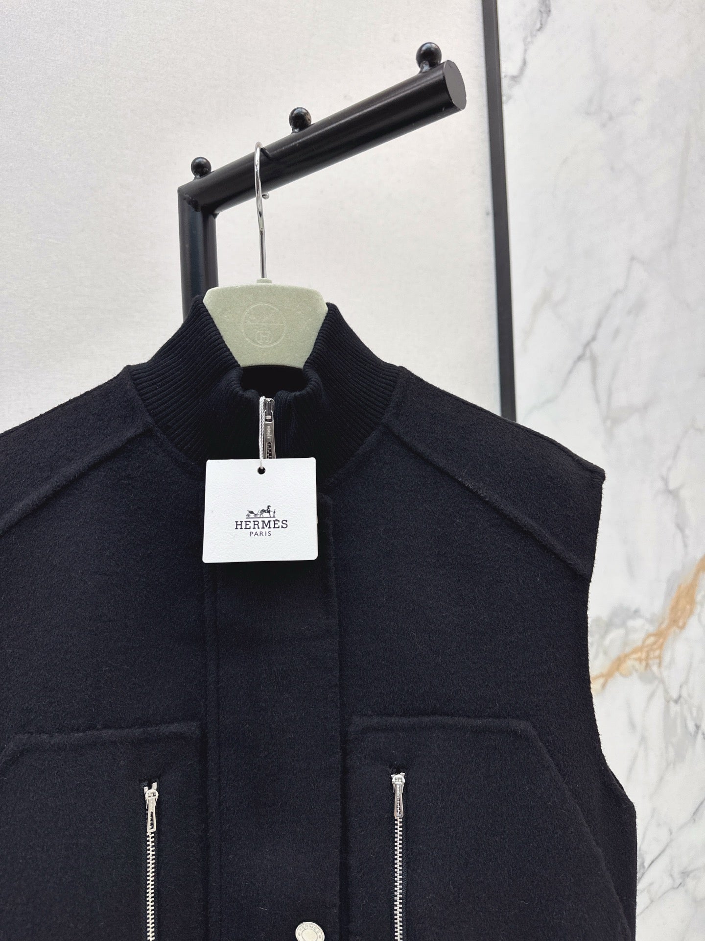 Wool double-faced vest jacket