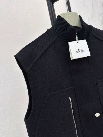 Wool double-faced vest jacket