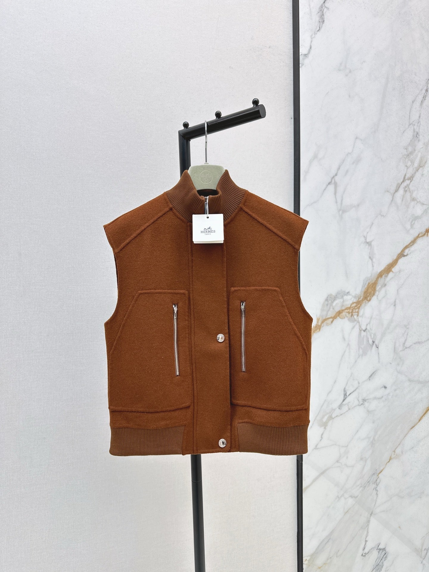 Wool double-faced vest jacket