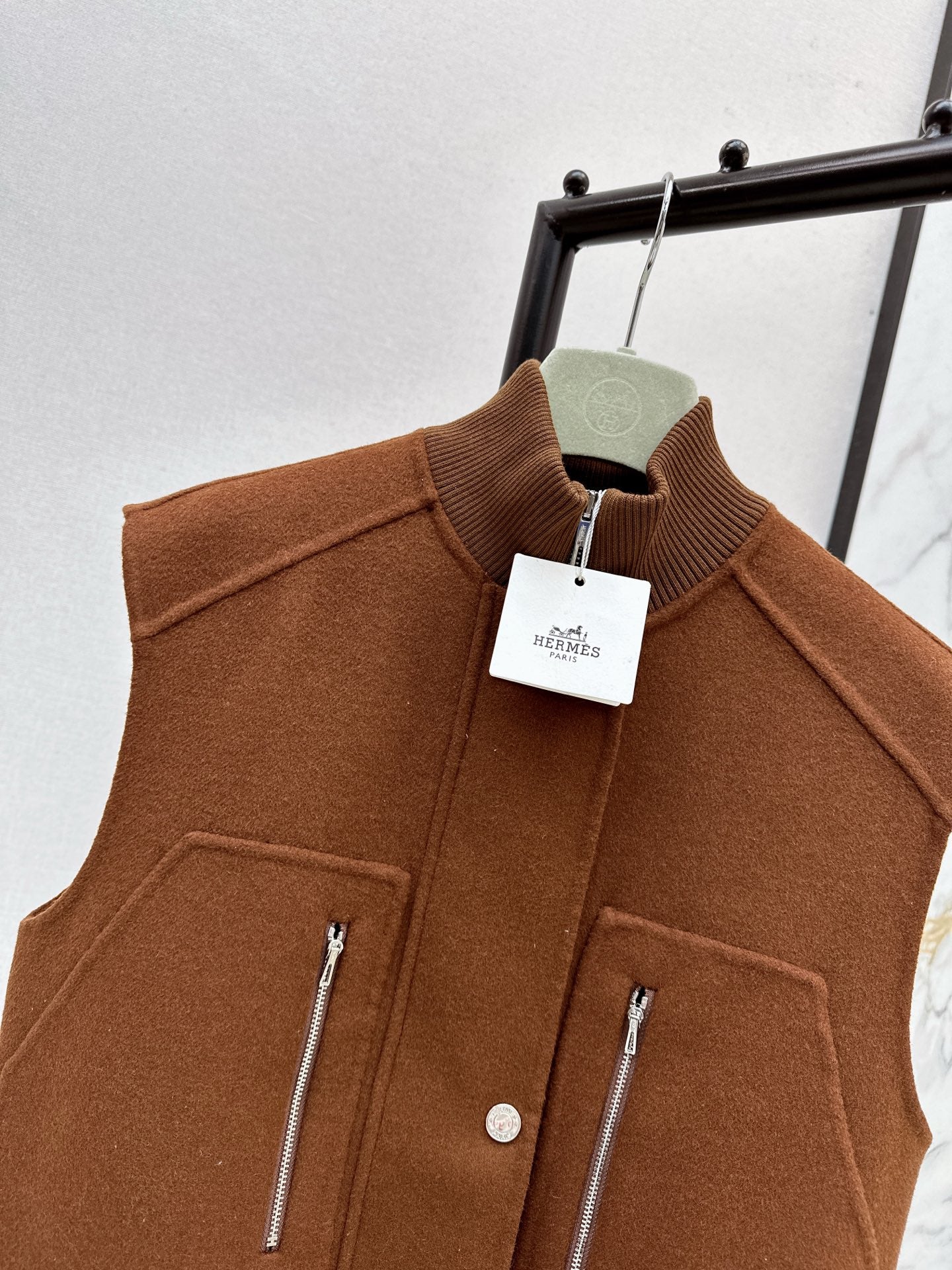 Wool double-faced vest jacket