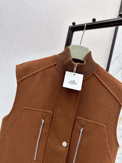 Wool double-faced vest jacket