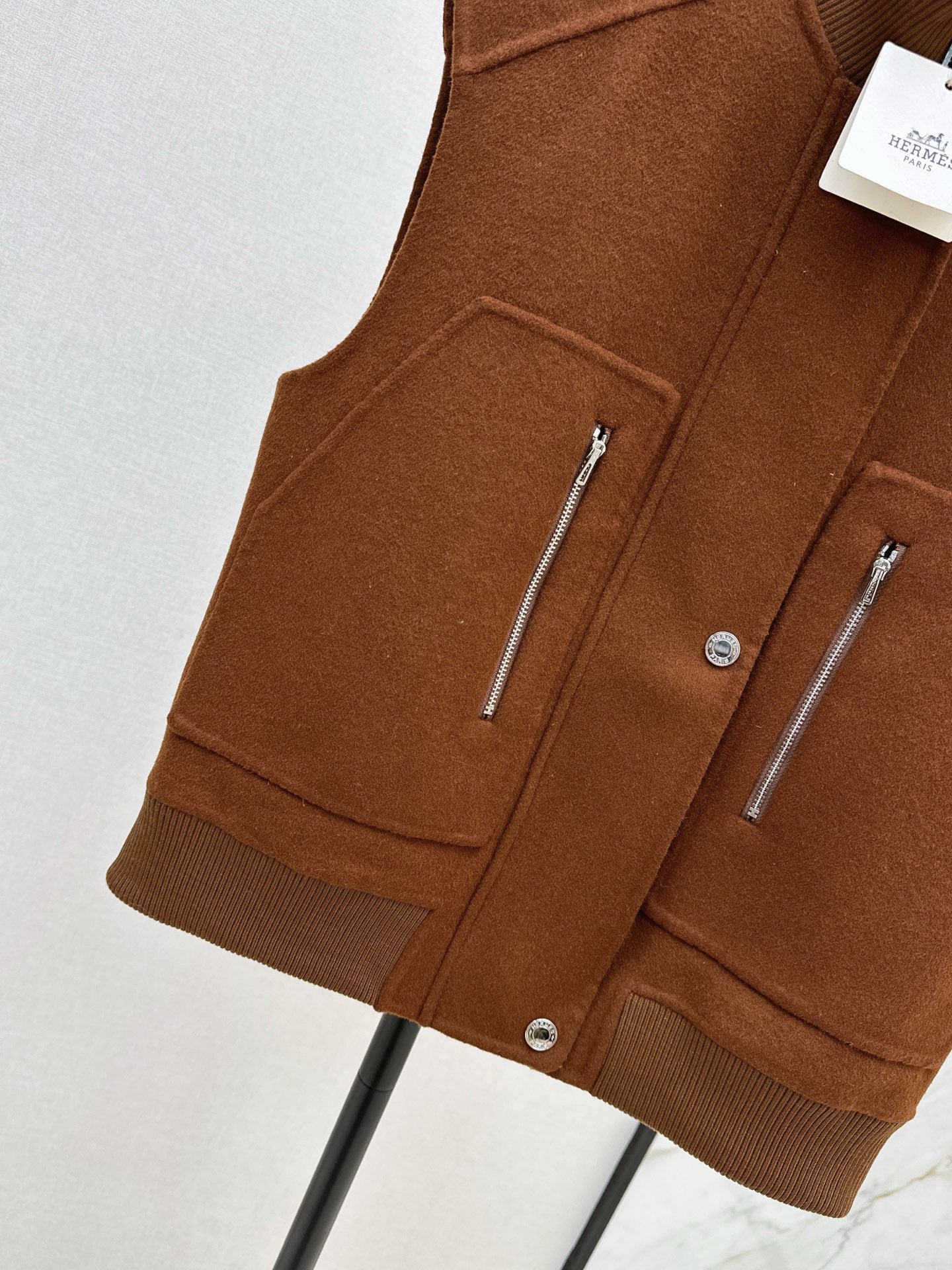 Wool double-faced vest jacket