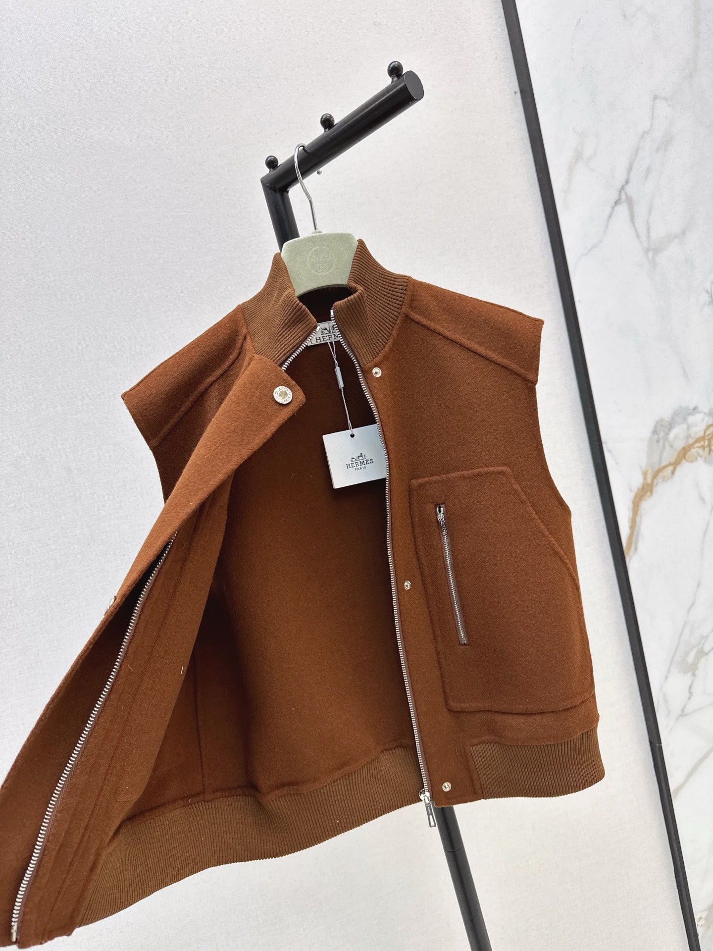 Wool double-faced vest jacket