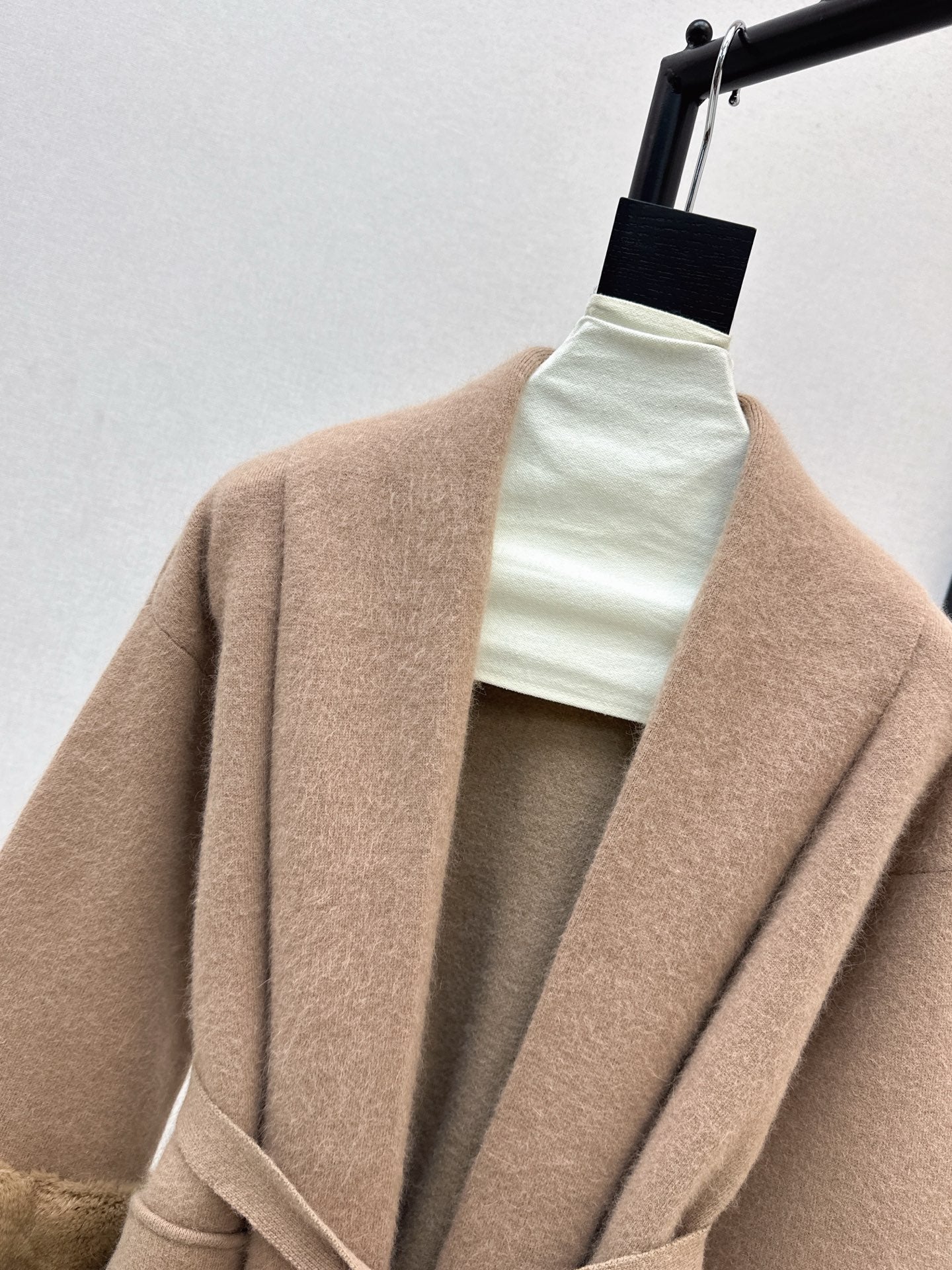 Rex rabbit fur cuffs mid-length sweater coat