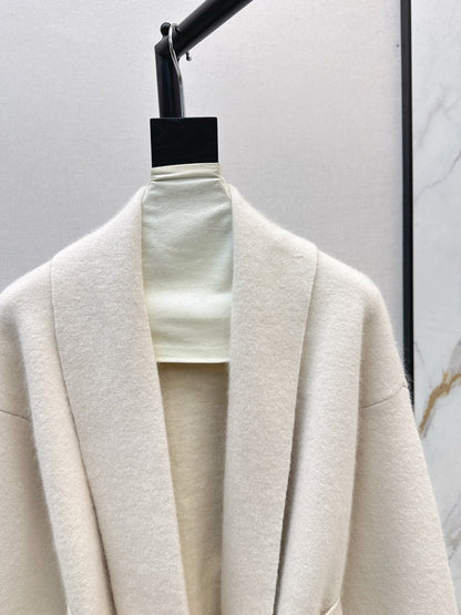 Rex rabbit fur cuffs mid-length sweater coat