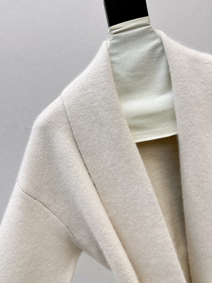 Rex rabbit fur cuffs mid-length sweater coat