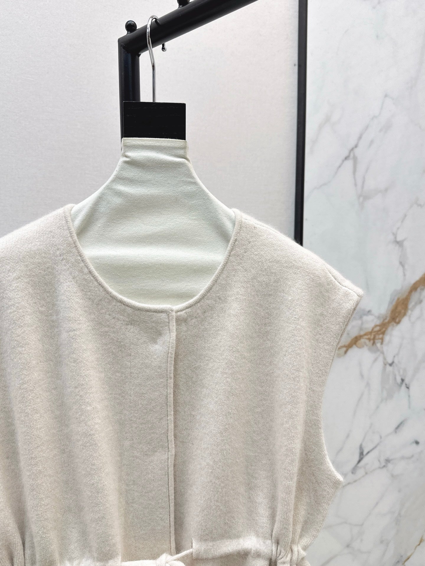 Rex rabbit fur collar pocket long vest coat