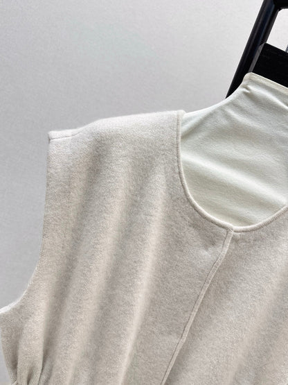 Rex rabbit fur collar pocket long vest coat