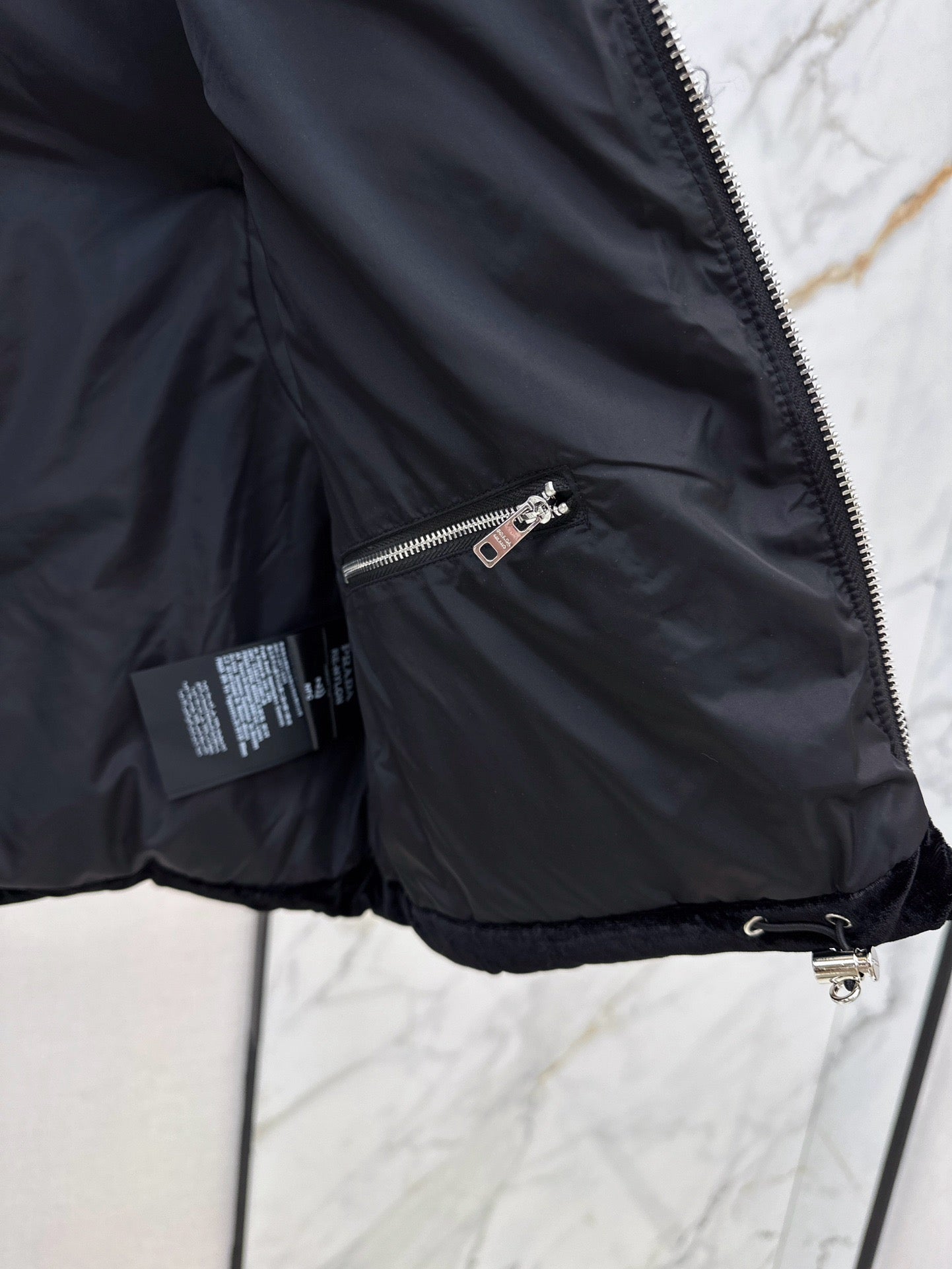 Stand collar velvet down vest