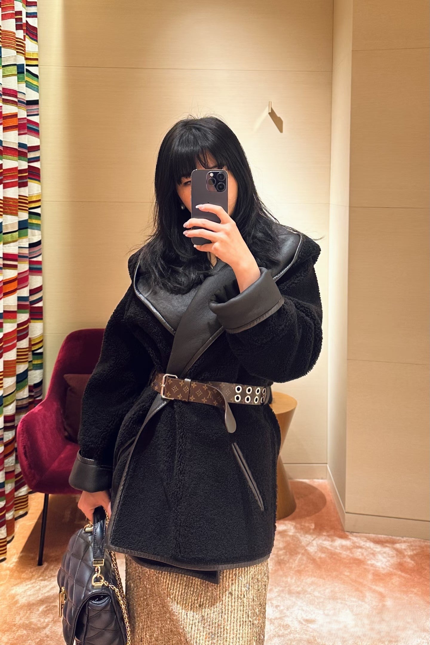 New fur wrap short coat