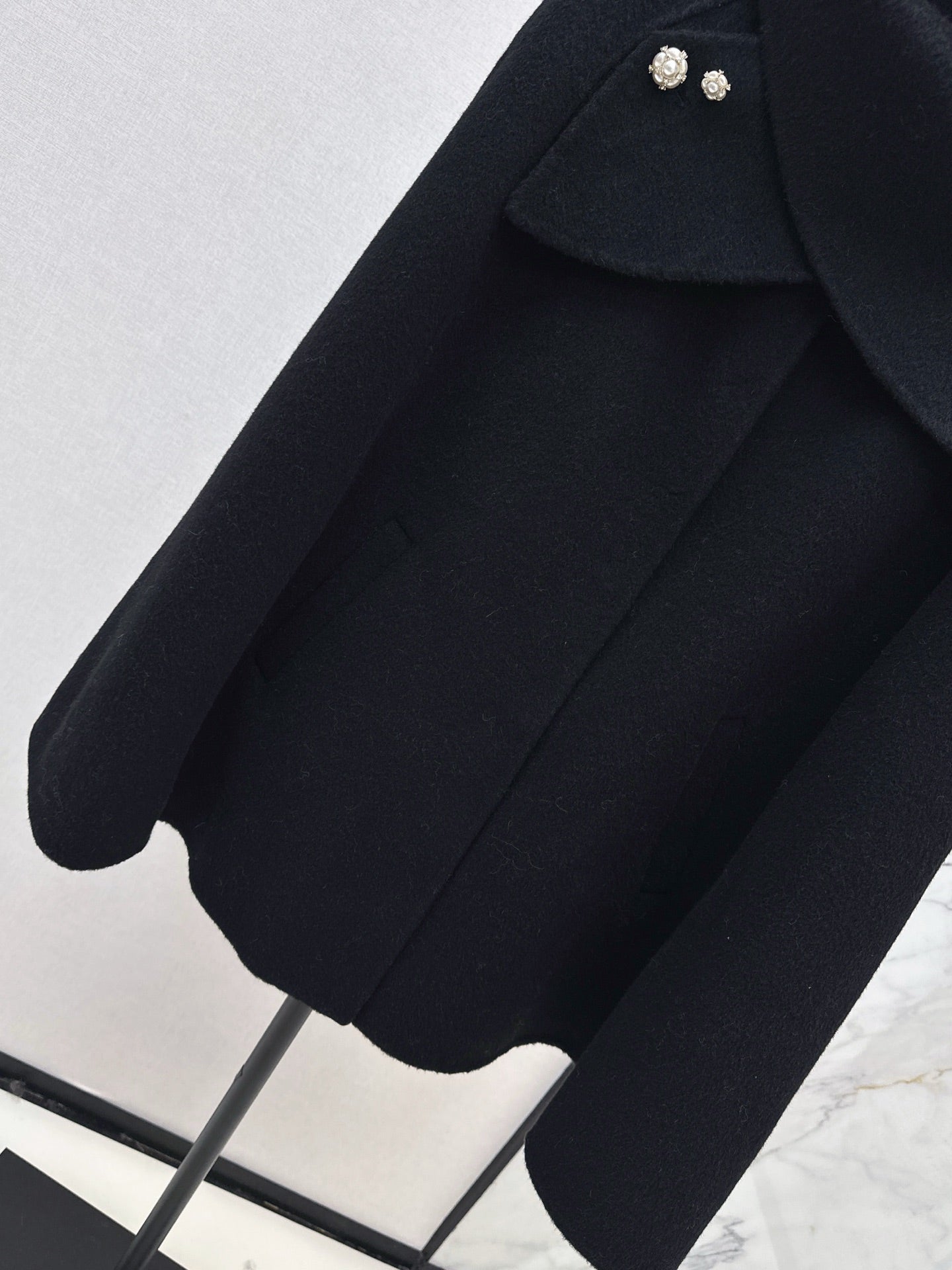 Double-faced wool cape coat