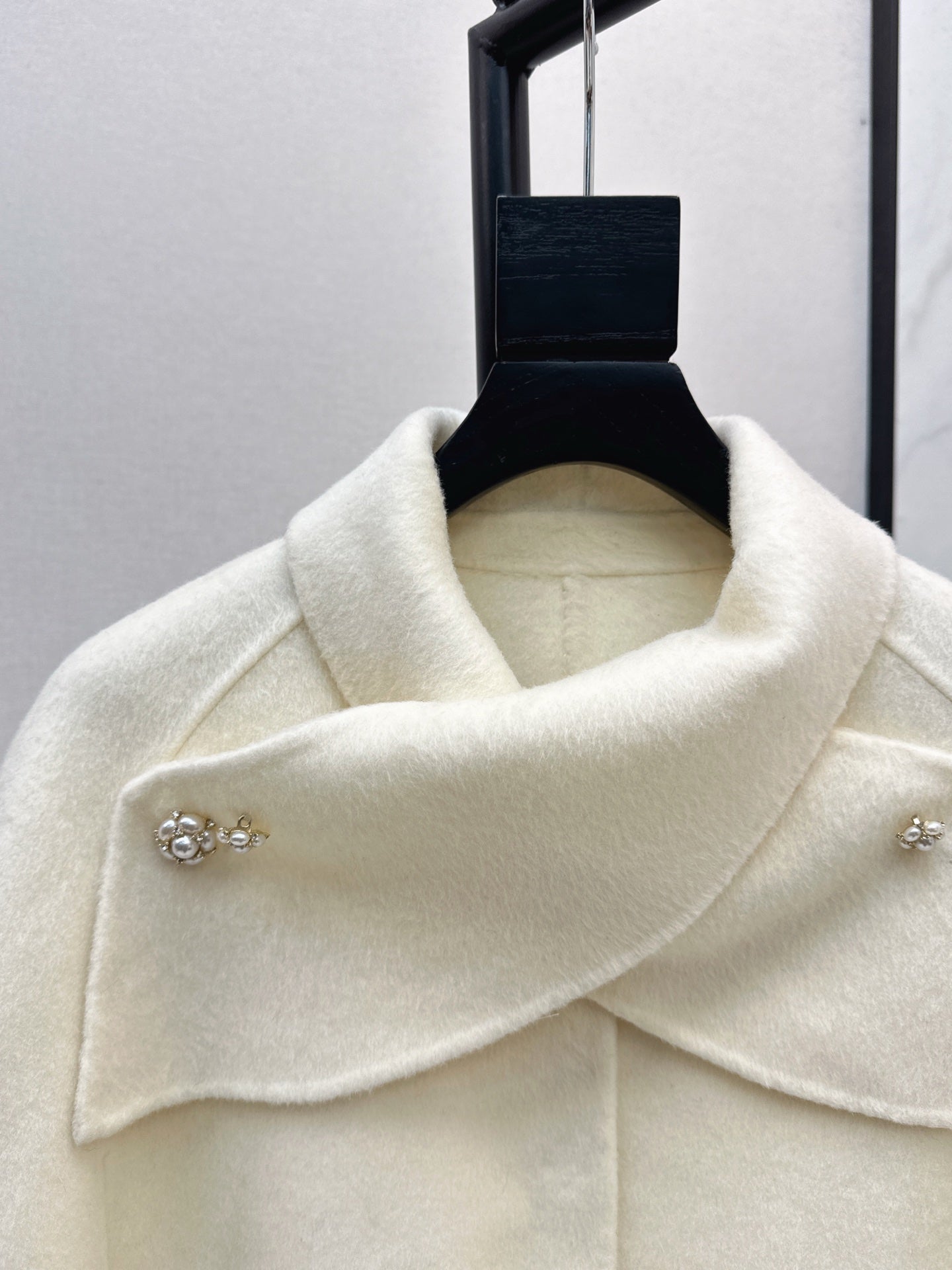 Double-faced wool cape coat
