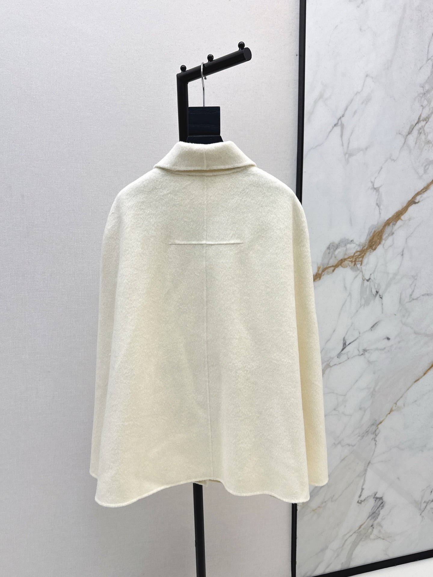 Double-faced wool cape coat