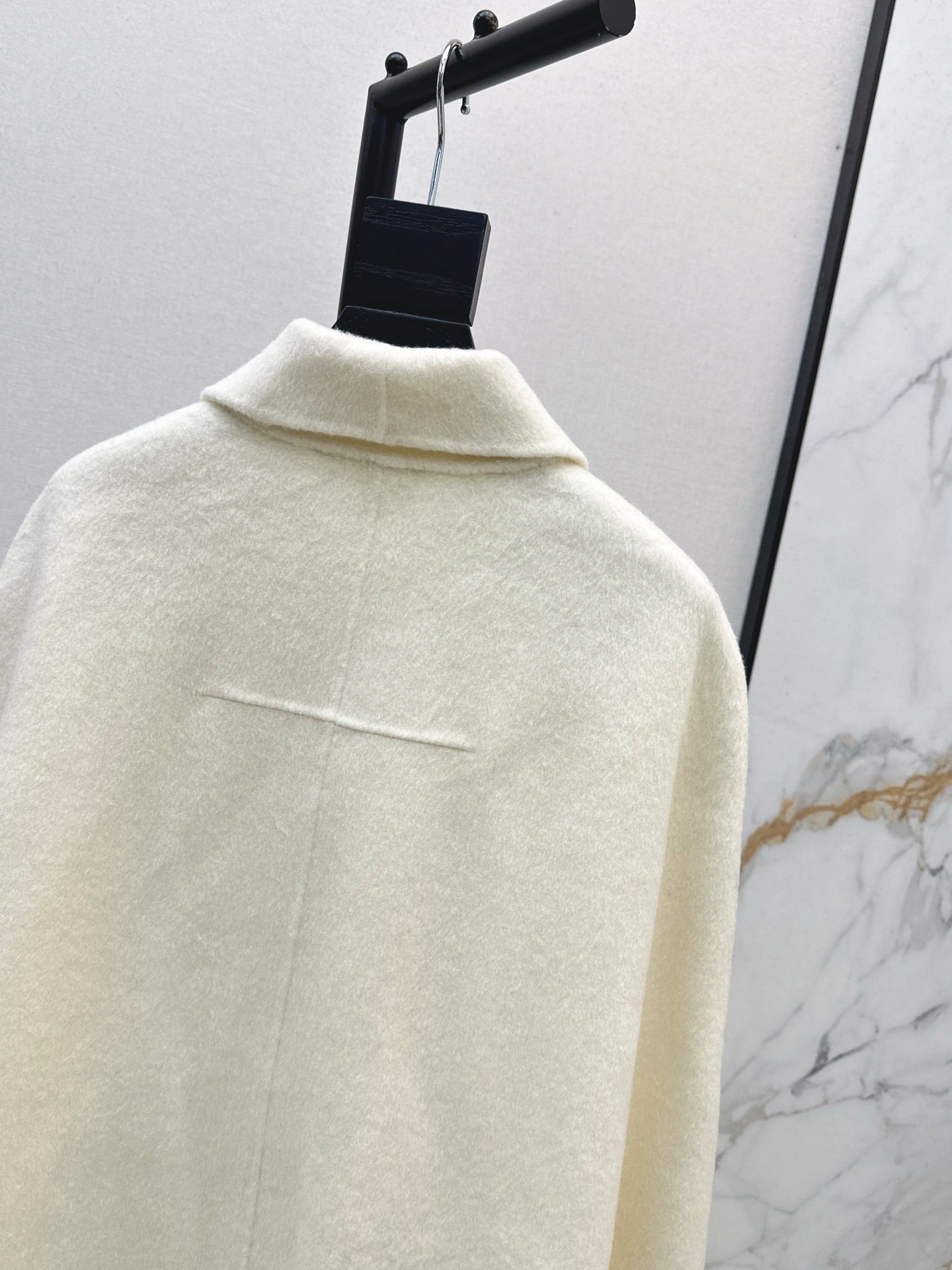 Double-faced wool cape coat