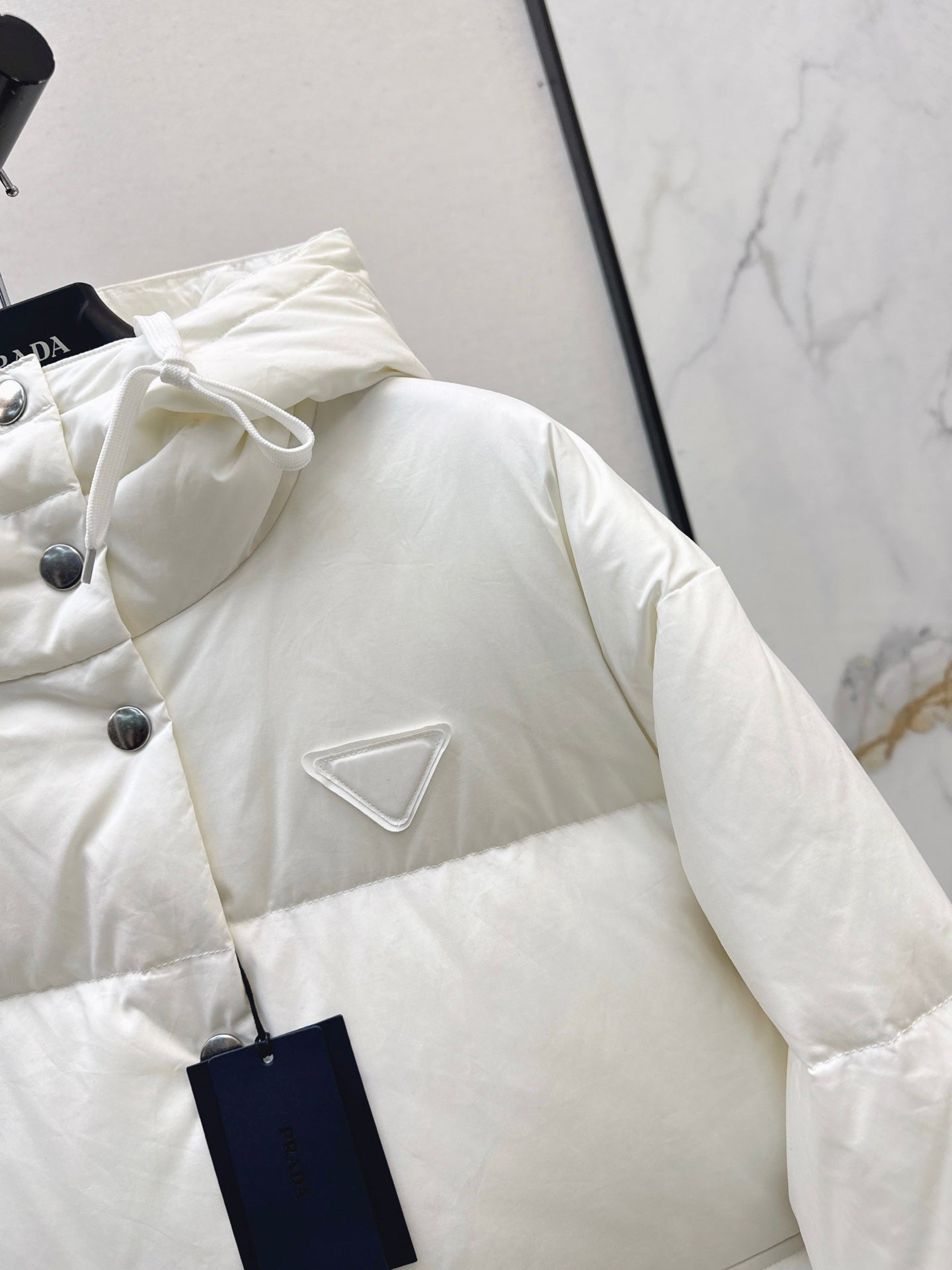 hooded long down jacket