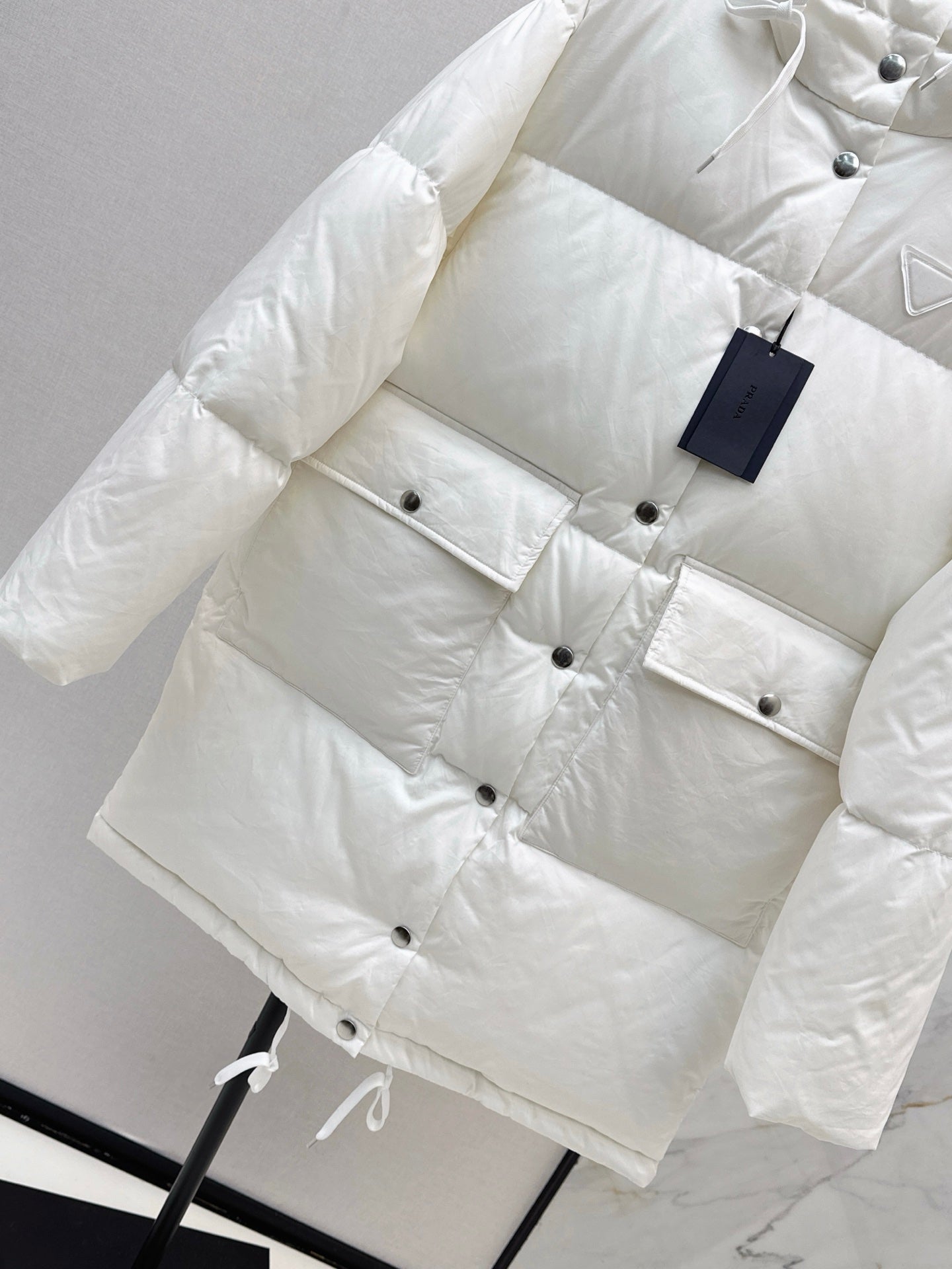 hooded long down jacket