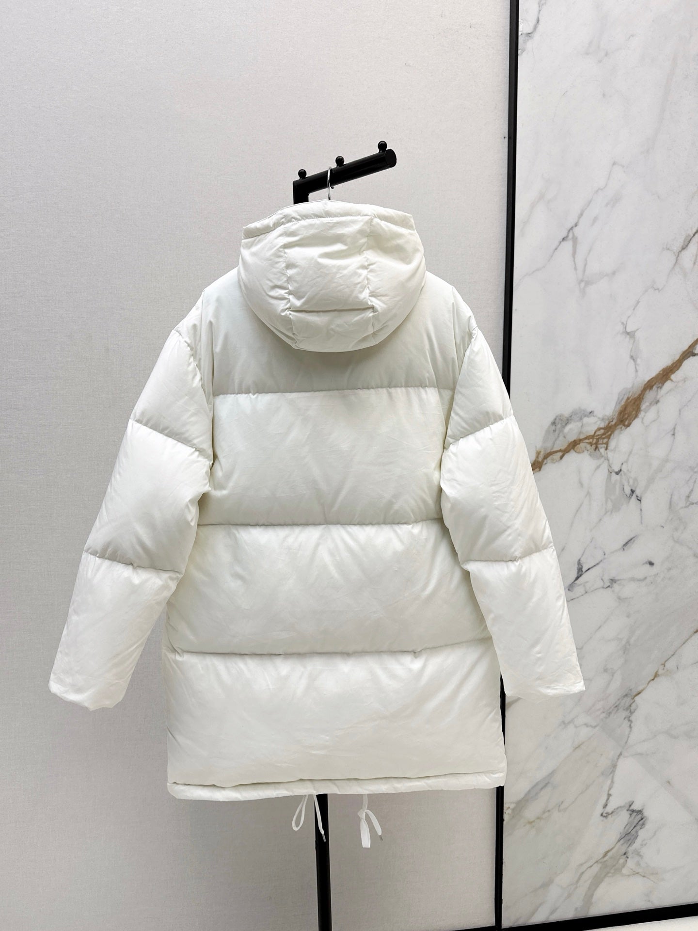 hooded long down jacket