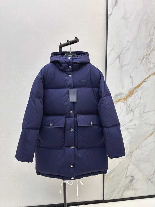 hooded long down jacket