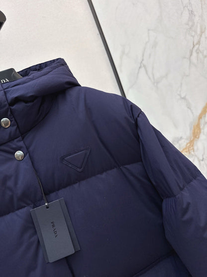 hooded long down jacket