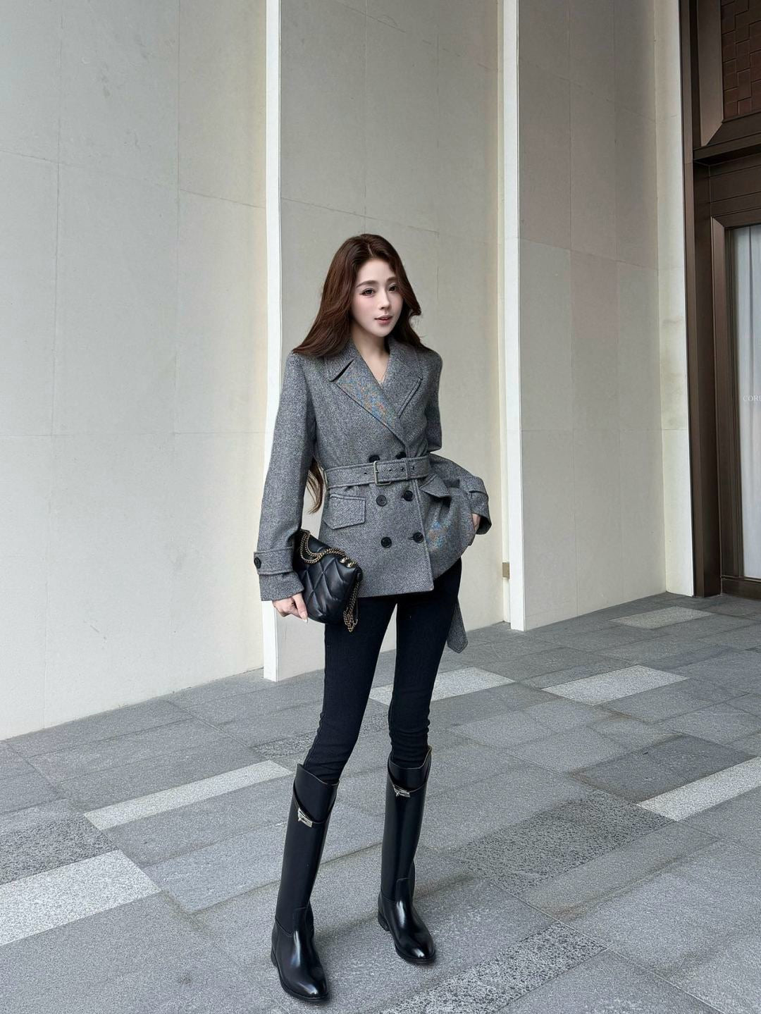 Double-breasted wool blazer