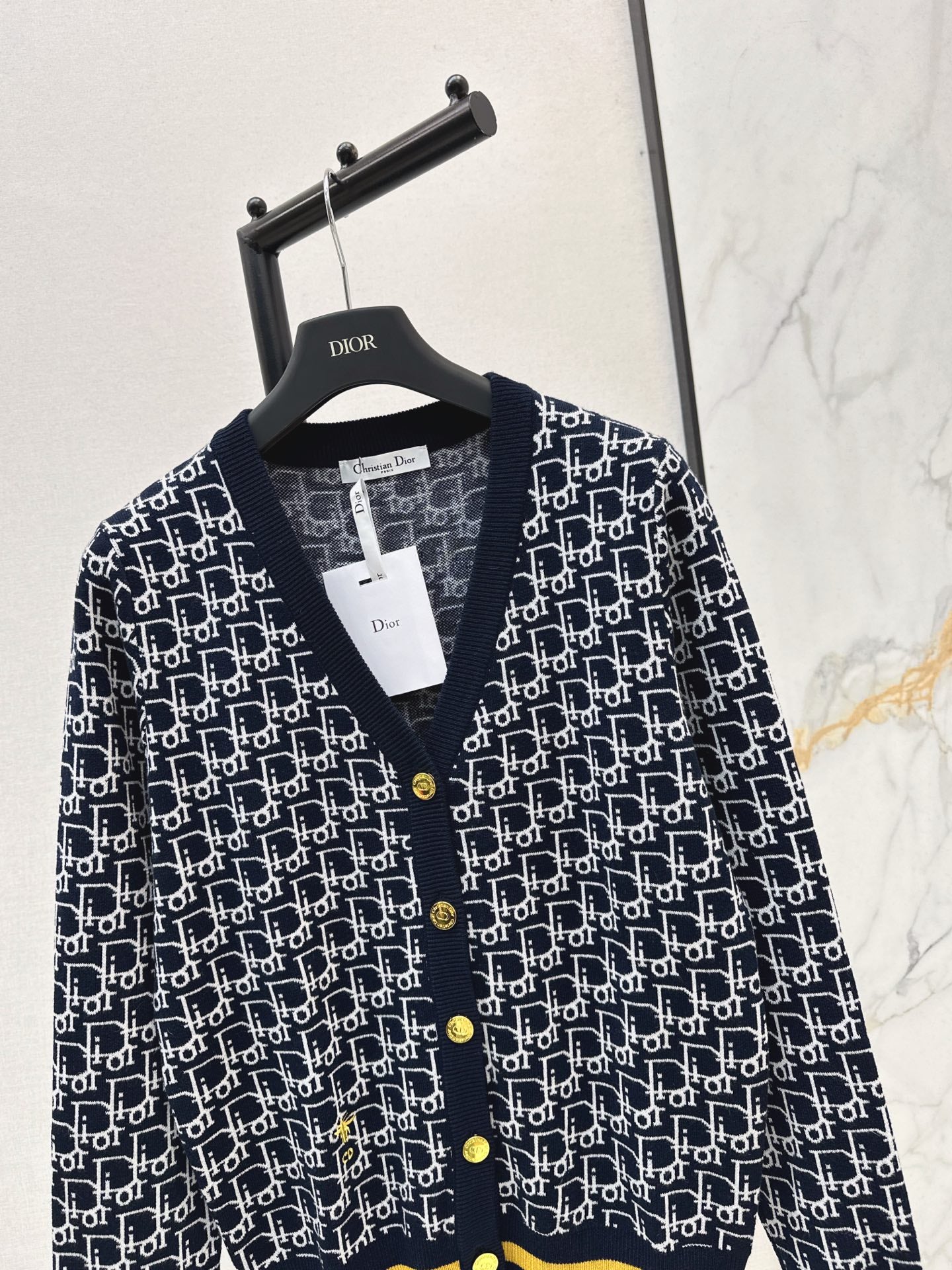 Classic monogram V-neck wool cardigan