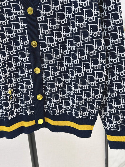 Classic monogram V-neck wool cardigan