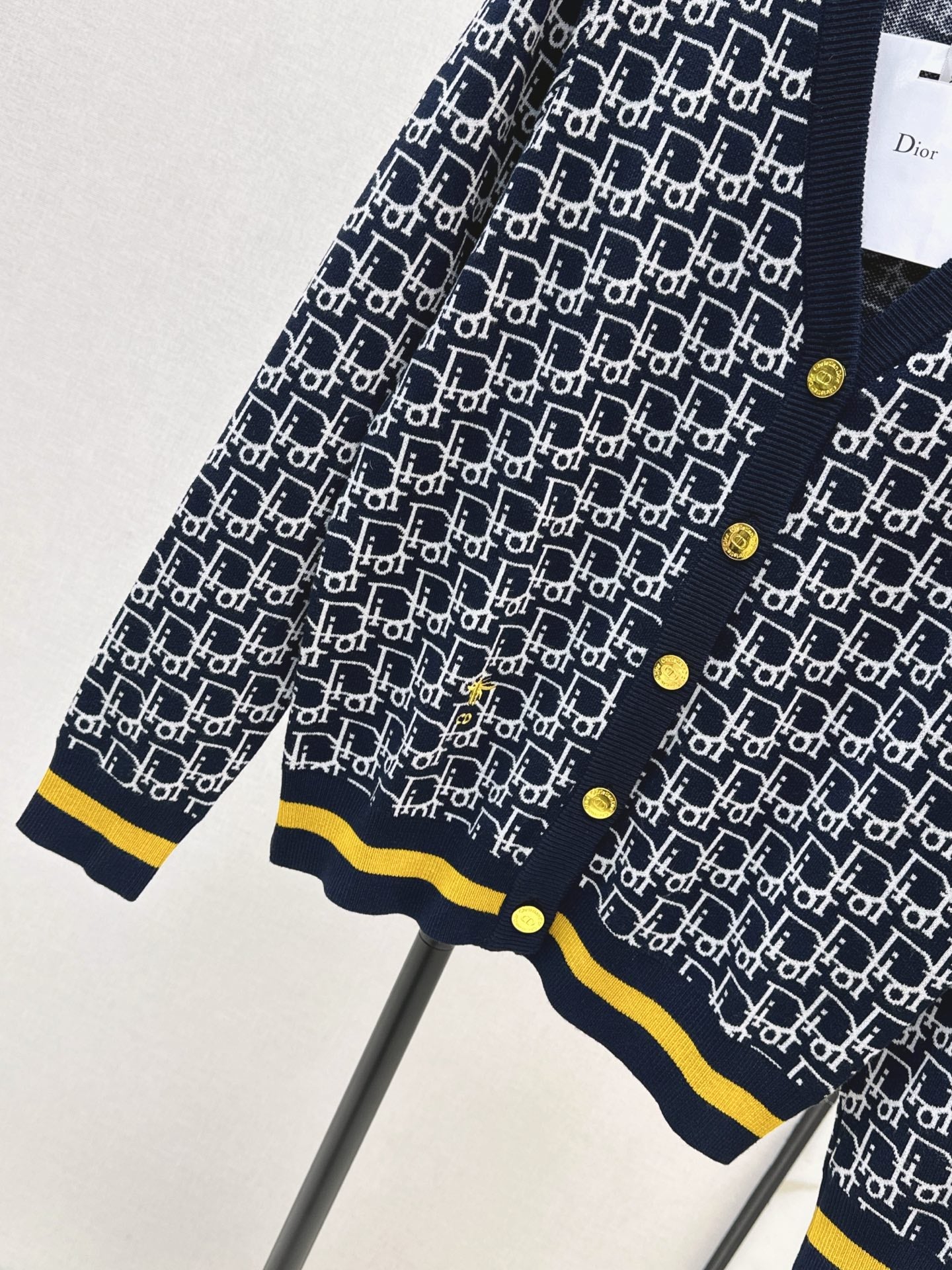 Classic monogram V-neck wool cardigan